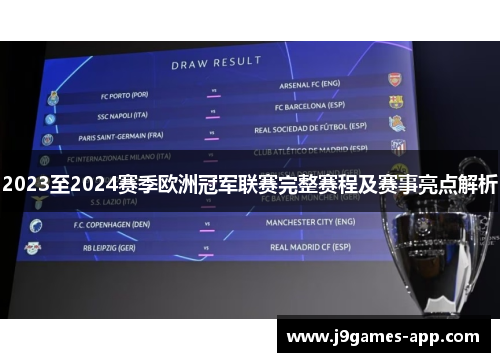 2023至2024赛季欧洲冠军联赛完整赛程及赛事亮点解析